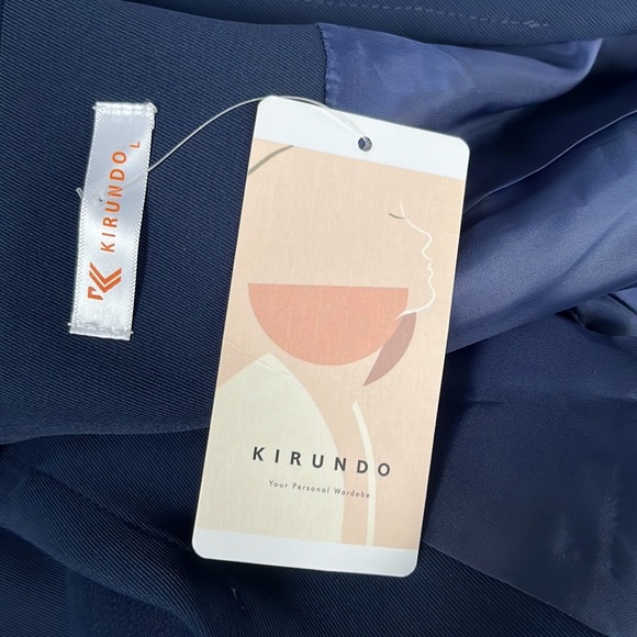 KIRUNDO Casual Blazer Puff Sleeve Open Front with Pockets Size Large (12/14) NWT - Picture 6 of 6